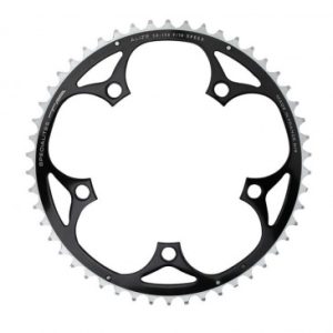 Plateau / Couronne Route 5bra D.130 Ta Alize 50dts Exterieur Noir Alu 7075 Type Shimano 8/9/10v.