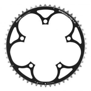 Plateau / Couronne Route 5bra D.130 Ta Alize 54dts Exterieur Noir Alu 7075 Type Shimano 8/9/10v.