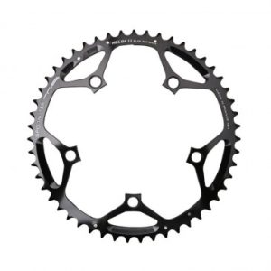 Plateau / Couronne Route 5bra D.130 Ta Hegoa 53dts Exterieur Noir Alu 7075 Type Shimano 10/11v.