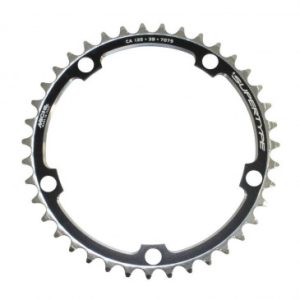 Plateau / Couronne Route 5bra D.135 Miche 39dts Interieur pour Campagnolo Alu Noir Alu (Axe Carre) 9/10v.