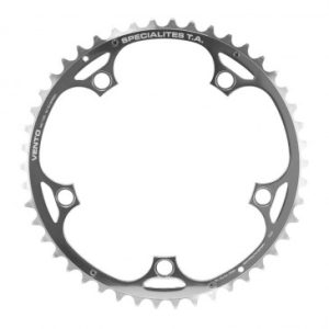 Plateau / Couronne Route 5bra D.135 Ta Vento 46dts Exterieur Argent Alu 7075 Type Campagnolo 9/10v.