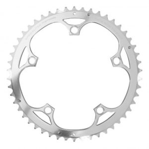 Plateau / Couronne Route 5bra D.135 Ta Vento 50dts Exterieur Argent Alu 7075 Type Campagnolo 9/10v.