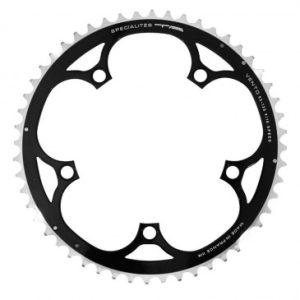 Plateau / Couronne Route 5bra D.135 Ta Vento 52dts Exterieur Noir Alu 7075 Type Campagnolo 9/10v.