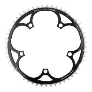 Plateau / Couronne Route 5bra D.135 Ta Vento 53dts Exterieur Noir Alu 7075 Type Campagnolo 9/10v.