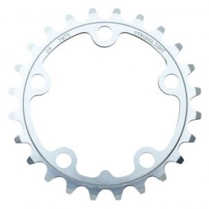 Plateau / Couronne Route 5bra D.74 Stronglight 24dts Triple Argent Alu 7075 9/10v.