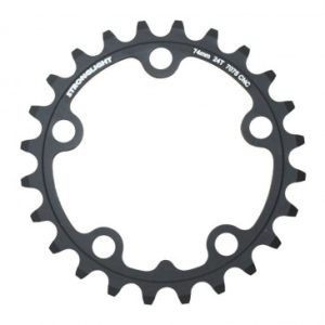 Plateau / Couronne Route 5bra D.74 Stronglight 24dts Triple Noir Alu 7075 9/10v.