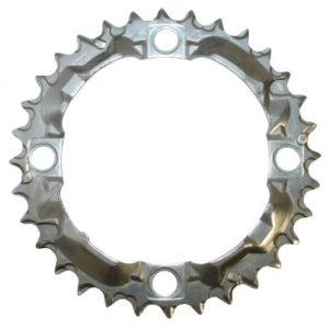 Plateau / Couronne VTT 4bra D.104 pour Shimano Alivio M415/m341 Triple 32dts Milieu Origine Argent 8v.