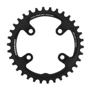 Plateau / Couronne VTT 4bra D.76 pour Sram Xx1 Stronglight 34dts Mono Noir Alu 7075 11v. Narrow Wide