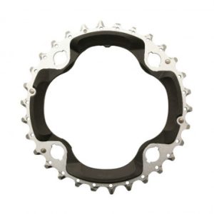 Plateau / Couronne VTT 4bra D.96 pour Shimano Slx M672 / Xt M782 Triple 30dts Milieu Origine Argent/noir 10v.