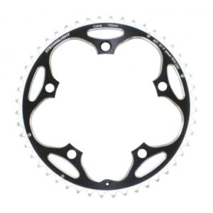 Plateau Route 5bra D.130 Stronglight 48dts Exterieur Noir Alu 7075 Type Shimano 9/10v.