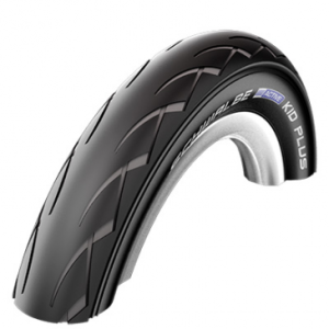 Pneu City 12 1/2 X 1.75 Schwalbe Kid Plus Noir (Poussette) Tringle Rigide (47-203) Renfort Puncture Guard