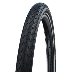 Pneu City 24 X 1.75 Schwalbe Marathon Green Noir Tringle Rigide (47-507) Renfort Greenguard Flanc Reflex Compatible Vae