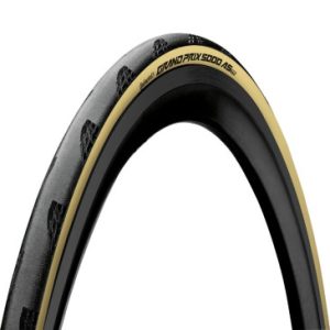 Pneu Route 700 X 25 Continental Grand Prix 5000 All Season Noir Flanc Creme Tubeless Ready Tringle Souple (25-622) -gp5000-