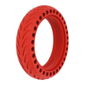 Pneu Trottinette Plein Alveole 8.5 X 2.00 Color Rouge - Largeur Interieur 34 Mm (Pour Xiaomi M365 et Autres)