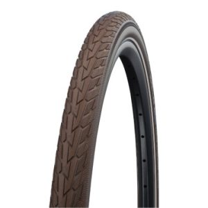 Pneu VTT Urbain 26 X 1.75 Schwalbe Road Cruiser Hs484 Marron Tringle Rigide (47-559) Flanc Reflex