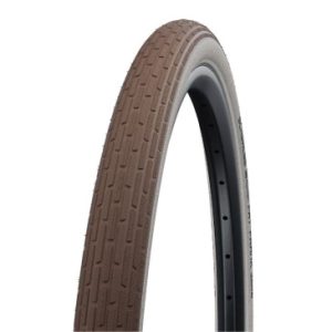 Pneu VTT Urbain 26 X 2.35 Schwalbe Fat Frank Marron Flanc Beige Reflex Tringle Rigide (60-559) Renfort K-guard (Twin Skin)