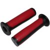 Poignee Bmx Noir/rouge Bi-matiere L125mm avec Collerette (Paire)