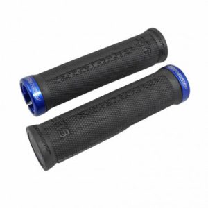 Poignee City/vtt Progrip 995 Noir avec Lock on Bleu 130mm (Livre avec Embouts) (Blister)