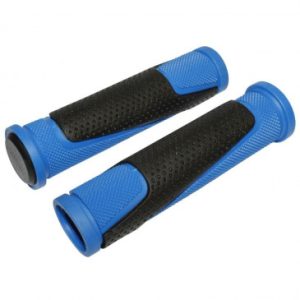 Poignee VTT Gravity Bi-matiere Bleu Fonce/noir L130mm (Paire)