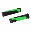 Poignee VTT Gravity Rubber Noir/vert L125mm (Paire)