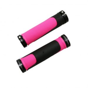 Poignee VTT Progrip 997 Double Densite Open End avec Lock on Noir/fuchsia 130mm (Livre avec Embouts) (Paire)