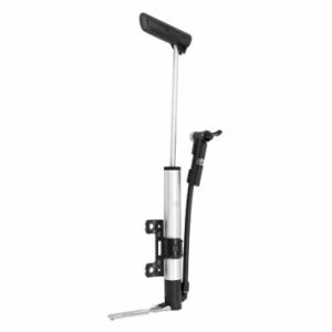 Pompe Mini Route / VTT Combo Alu Argent (Type Mini Pompe à Pied) avec Raccord Flexible 17cm Vp/vs 7 Bars (Livre avec Support)