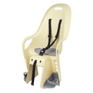 Porte Bebe/siege Enfant Arriere Polisport à Fixer Sur Porte Bagage Fixation Etau Koari Jaune Coussin Gris (9 à 22kgs) Compatible VAE Vélo Electrique Homologue en 14344 en Boite Individuelle