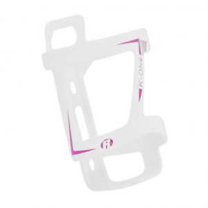 Porte Bidon Roto Composite Slide K-one Blanc Deco Rose Sortie Laterale pour VAE Vélo Electrique (Vendu à L'unite Sur Carte)