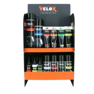 Presentoir Velox avec Produits Entretien (Huiles+graisses+lubrifiants+nettoyants) pour Comptoir - Montage Facile (Offre de Lancement)