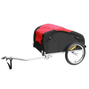 Remorque Velo Utilitaire Maxi 45kg (Dimensions L75xl53xh42) avec Roues 16" Fixation Axe de Roue - Remorque Livree avec Bache