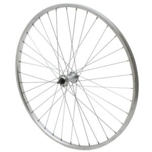 Roue City Patin 650x30a (26x1 3/8) Avant Jante et Moyeu Alu Axe Plein (35-590) (Vendu avec Ecrou 9x100) Jante 21c