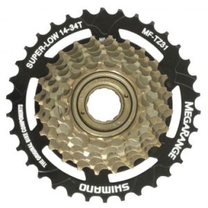 Roue Libre 7v. Shimano Tz-500 14-34 Megarange Bronze/noir