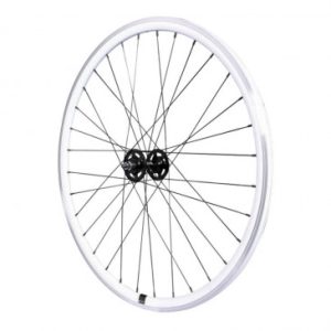 Roue Route / Fixie Patin Gravity Blanc Avant avec Ecrous Jante 17c Profil 28mm