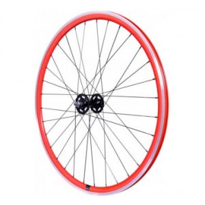 Roue Route / Fixie Patin Gravity Rouge Avant avec Ecrous Jante 17c Profil 28mm