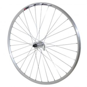 Roue Route Patin Blocage 700 Elan Cfx Argent Avant Moyeu Alu 32 Rayons Galva Jante 13c