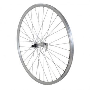 Roue Vtc Patin Blocage 700 X 35 - 28" Er10 Argent Avant Double Paroi Moyeu Alu Jante 19c