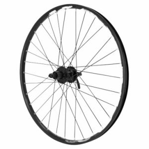 Roue VTT Disque Blocage 26" Karma Arriere Noir Double Paroi Œillet Moyeu Shimano M475 Disque 6 Trous Cassette 11/10/9/8v Noir Rayons Noirs 32 Rayons Jante 21c