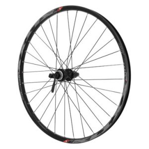 Roue VTT Disque Blocage 26" Klixx Tubeless Ready Arriere Noir Moyeu Shimano Acera M3050 Cassette 11/10/9v Centerlock - Jante 23c 32 Rayons All Mountain