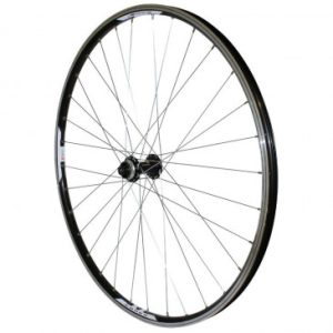 Roue VTT Disque / Patin Blocage 29" Combo Avant Noir Renforce Moyeu Shimano 3050 Centerlock (Jante Double Paroi avec Oeillets-rayonnage Inox) Jante 19c 32 Rayons