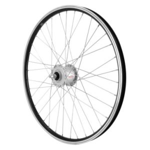 Roue VTT Patin 24" Er10 Avant Noir Moyeu Shimano Dynamo Axe Plein Dh-c3000 6v/3w Jante 19c (Pour Eclairage Avant et Arriere)