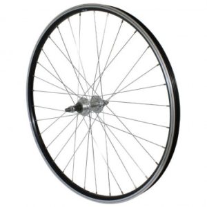 Roue VTT Patin 26" Gravity Arriere Alu Noir Double Paroi Moyeu Alu Roue Libre 7/6v Axe Plein