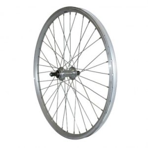 Roue VTT Patin Blocage 24" Er10 Arriere Argent Double Paroi Moyeu Alu Roue Libre 7/6v Jante 19c