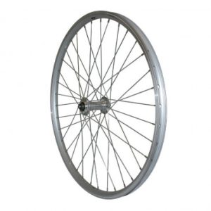 Roue VTT Patin Blocage 24" Er10 Avant Argent Double Paroi Moyeu Alu Jante 19c