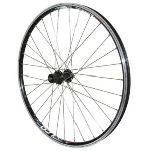 Roue VTT Patin Blocage 26" M670 Combo Arriere Noir Renforce Moyeu 500 Cassette 10/9v Special Loueur (Jante Double Paroi avec Oeillets-rayonnage Inox) Jante 19c 32 Rayons