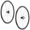 Roues Route Disque 700 Campagnolo Scirocco Tubeless Ready Centerlock Noir Cassette Campa 12/11/10v pour Axe Traversant et Blocage Rapide (Paire) 18/21 Rayons Jante 17c