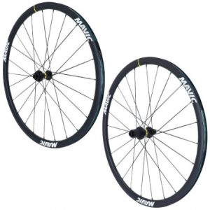 Roues Route Disque 700 Mavic Ksyrium S30 Tubeless Ready Centerlock Noir 11/10v Shimano (Avant + Arriere) - Axe Traversant 12/100 et 12/142 + Adaptateur pour Blocage Rapide 24 Rayons Jante 622-19