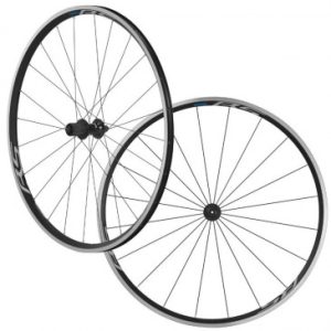 Roues Route Patin Blocage 700 Shimano Wh-rs100 Noir 11/10v Deco Blanc (Avant + Arriere)