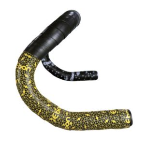 Ruban de Guidon / Cintre Gravity Ebon Noir Degrade Jaune avec Bouchons (Confortable Epaisseur 2.6mm)