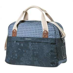 Sac à Main Velo Basil Boheme 18l Bleu Indigo Fixation Rapide Hook-on Sur Porte Bagage Avant/arriere (44x17x31cm)