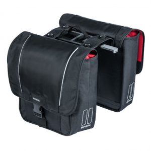 Sacoche Arriere Velo Double Basil Design 32l Noir Sur Porte Bagage - Fixation Systeme Mik (Inclus)